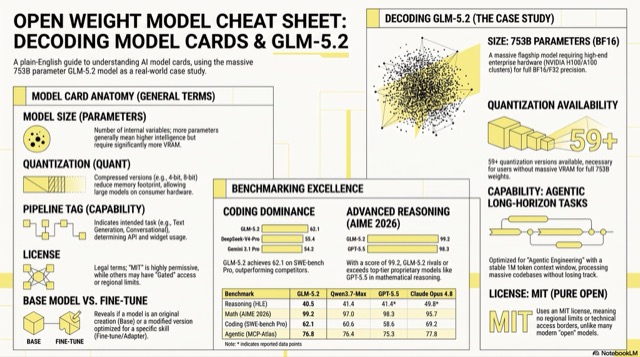 Open Weight Model Cheat Sheet: Decoding Model Cards & GLM-5.2